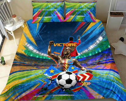 DR Congo Patrice Lumumba Bedding Set Kinshasa Stadium Flag - King Of Kinshasa Football