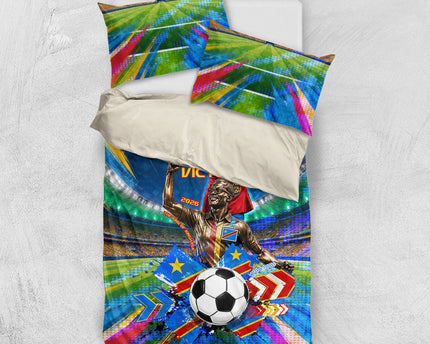 DR Congo Patrice Lumumba Bedding Set Kinshasa Stadium Flag - King Of Kinshasa Football