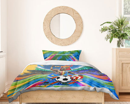 DR Congo Patrice Lumumba Bedding Set Kinshasa Stadium Flag - King Of Kinshasa Football