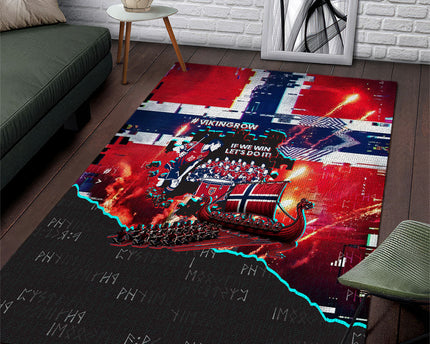 Norway Football Viking Row Area Rug Flag Nordic Footballer - If We Win Lets Do It