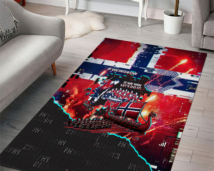 Norway Football Viking Row Area Rug Flag Nordic Footballer - If We Win Lets Do It