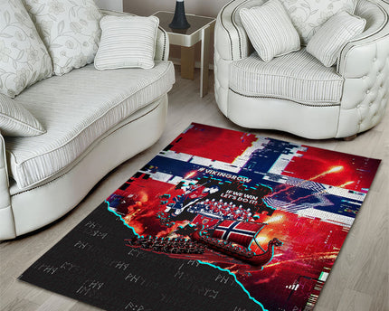 Norway Football Viking Row Area Rug Flag Nordic Footballer - If We Win Lets Do It