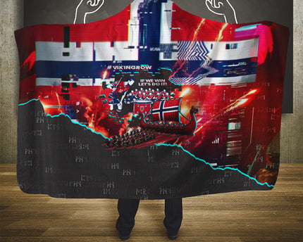 Norway Football Viking Row Hooded Blanket Flag Nordic Footballer - If We Win Lets Do It