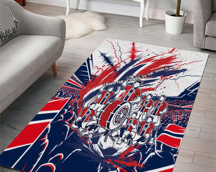 Norway Football From The Fjords To The World Area Rug Viking Shield Paint Splatter Soccer Team