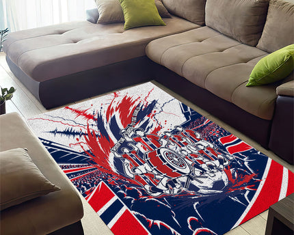Norway Football From The Fjords To The World Area Rug Viking Shield Paint Splatter Soccer Team
