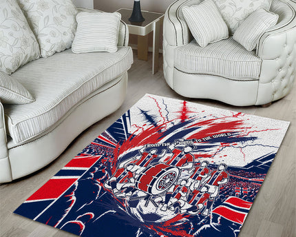 Norway Football From The Fjords To The World Area Rug Viking Shield Paint Splatter Soccer Team