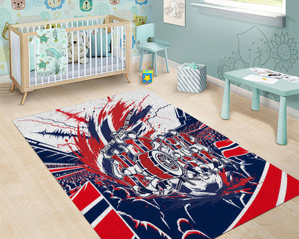 Norway Football From The Fjords To The World Area Rug Viking Shield Paint Splatter Soccer Team