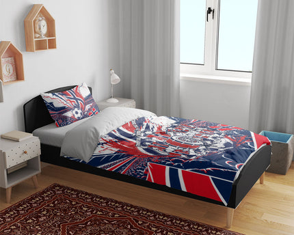 Norway Football From The Fjords To The World Bedding Set Viking Shield Paint Splatter Soccer Team