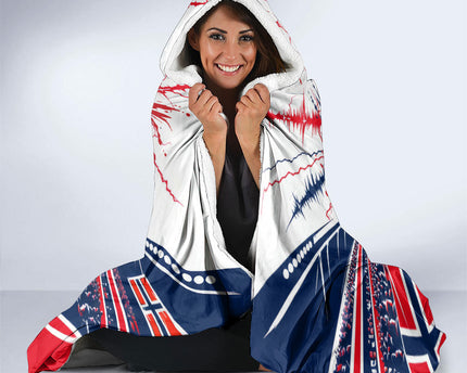 Norway Football From The Fjords To The World Hooded Blanket Viking Shield Paint Splatter Soccer Team