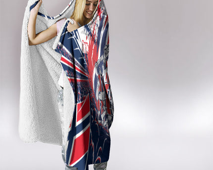 Norway Football From The Fjords To The World Hooded Blanket Viking Shield Paint Splatter Soccer Team