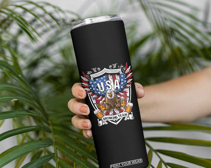 USA Drinking Team Skinny Tumbler