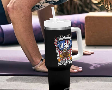 USA Drinking Team Tumbler With Handle