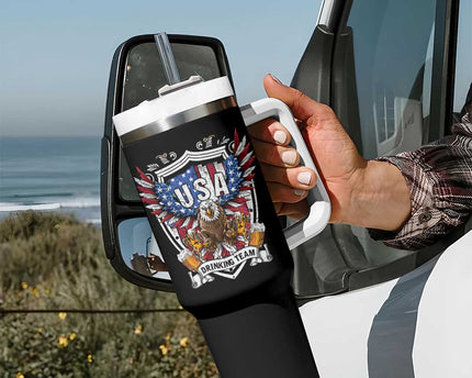 USA Drinking Team Tumbler With Handle