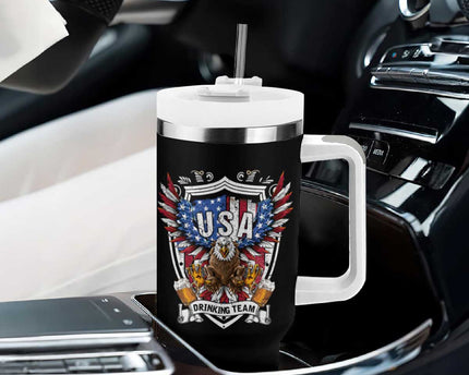 USA Drinking Team Tumbler With Handle