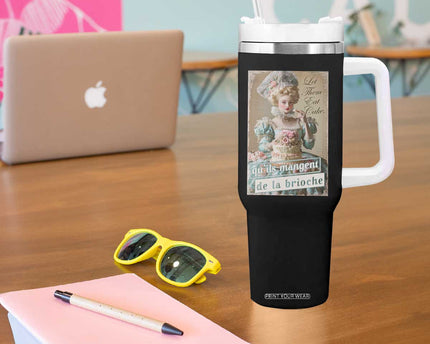 Satirical Funny History Jokes Tumbler With Handle Let Them Eat Cake Marie Antoinette Queen of France
