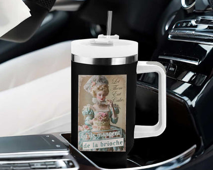 Satirical Funny History Jokes Tumbler With Handle Let Them Eat Cake Marie Antoinette Queen of France