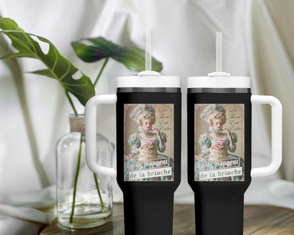 Satirical Funny History Jokes Tumbler With Handle Let Them Eat Cake Marie Antoinette Queen of France