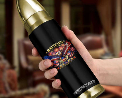 USA 250th Anniversary Eagle Bullet Tumbler 4th July Independence Day Patriotic USA Flag