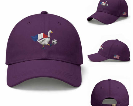 France Soccer Goose Baseball Cap French Flag Patriotic Football Fan Graphic