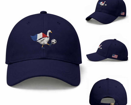 France Soccer Goose Baseball Cap French Flag Patriotic Football Fan Graphic