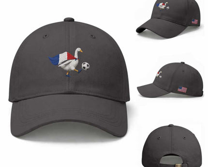 France Soccer Goose Baseball Cap French Flag Patriotic Football Fan Graphic