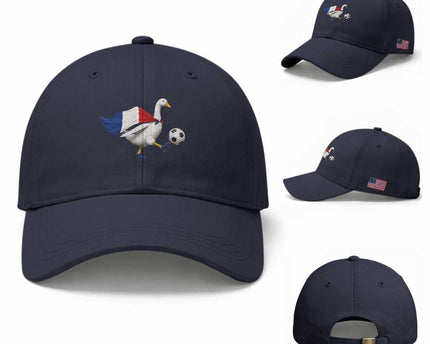 France Soccer Goose Baseball Cap French Flag Patriotic Football Fan Graphic