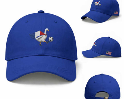France Soccer Goose Baseball Cap French Flag Patriotic Football Fan Graphic