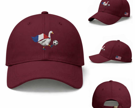 France Soccer Goose Baseball Cap French Flag Patriotic Football Fan Graphic