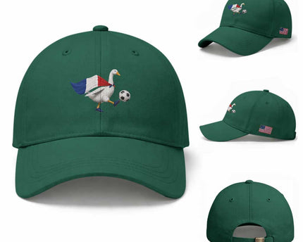 France Soccer Goose Baseball Cap French Flag Patriotic Football Fan Graphic