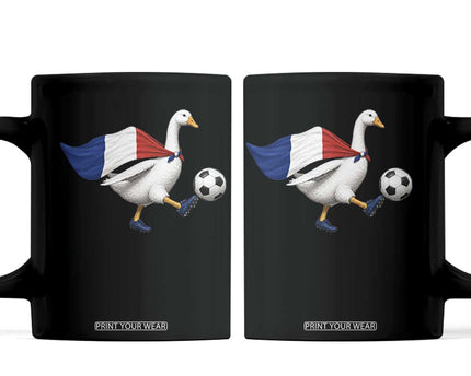 France Soccer Goose Coffee Mug French Flag Patriotic Football Fan Graphic