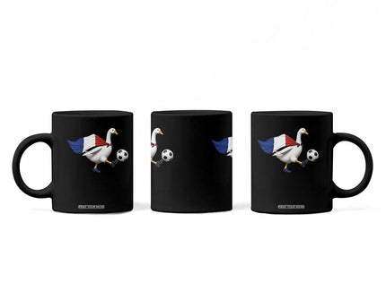 France Soccer Goose Coffee Mug French Flag Patriotic Football Fan Graphic