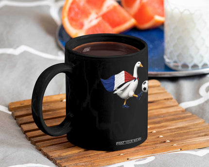 France Soccer Goose Coffee Mug French Flag Patriotic Football Fan Graphic