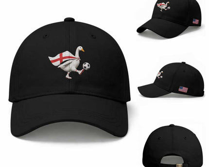 England Soccer Goose Baseball Cap Patriotic Football Fan Graphic England Flag
