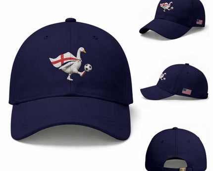 England Soccer Goose Baseball Cap Patriotic Football Fan Graphic England Flag