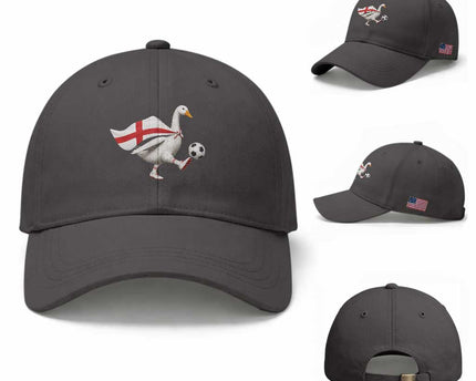 England Soccer Goose Baseball Cap Patriotic Football Fan Graphic England Flag