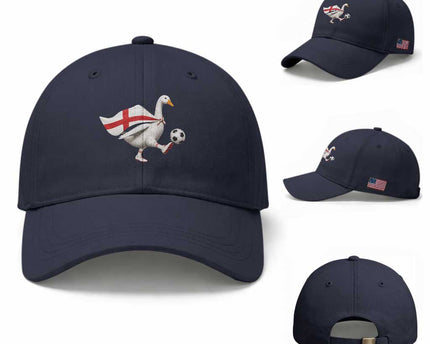 England Soccer Goose Baseball Cap Patriotic Football Fan Graphic England Flag