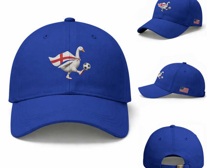 England Soccer Goose Baseball Cap Patriotic Football Fan Graphic England Flag