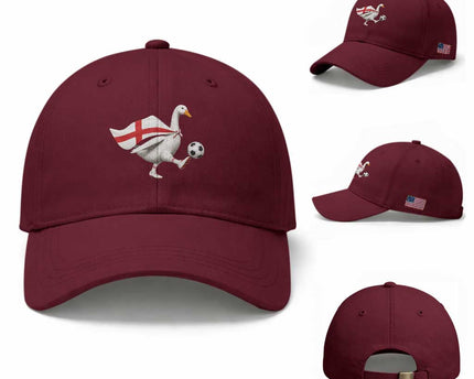 England Soccer Goose Baseball Cap Patriotic Football Fan Graphic England Flag