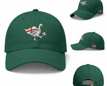 England Soccer Goose Baseball Cap Patriotic Football Fan Graphic England Flag