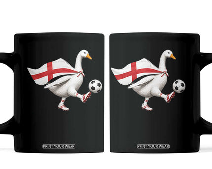 England Soccer Goose Coffee Mug Patriotic Football Fan Graphic England Flag