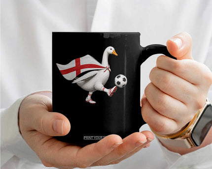England Soccer Goose Coffee Mug Patriotic Football Fan Graphic England Flag