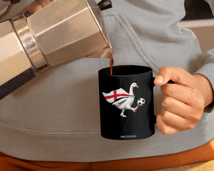 England Soccer Goose Coffee Mug Patriotic Football Fan Graphic England Flag