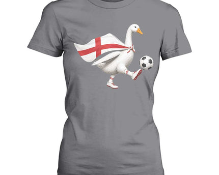 England Soccer Goose T-Shirt For Women Patriotic Football Fan Graphic England Flag