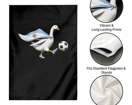 Argentina Soccer Goose Garden Flag Argentine Flag Patriotic Football Fan Graphic