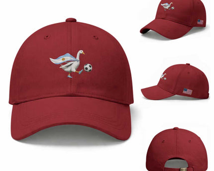 Argentina Soccer Goose Baseball Cap Argentine Flag Patriotic Football Fan Graphic