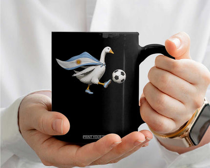 Argentina Soccer Goose Coffee Mug Argentine Flag Patriotic Football Fan Graphic