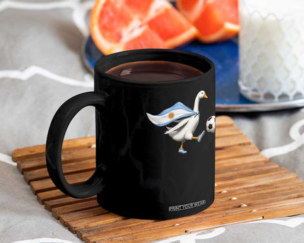 Argentina Soccer Goose Coffee Mug Argentine Flag Patriotic Football Fan Graphic