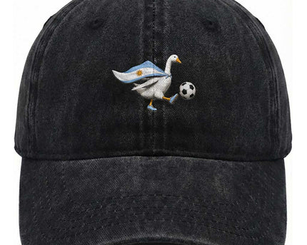 Argentina Soccer Goose Washed Cotton Baseball Cap