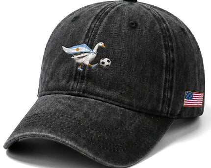 Argentina Soccer Goose Washed Cotton Baseball Cap