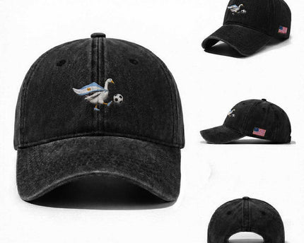 Argentina Soccer Goose Washed Cotton Baseball Cap